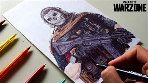 Drawing Ghost From Cod Warzone Gameplay 🎮 Youtube