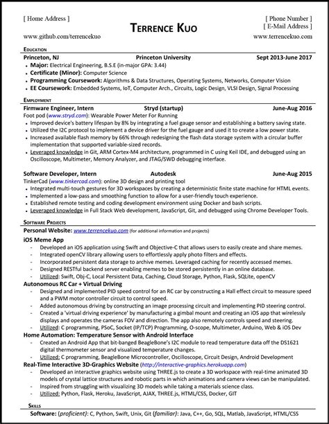 Resume Format For Software Developer Experienced Senior Software