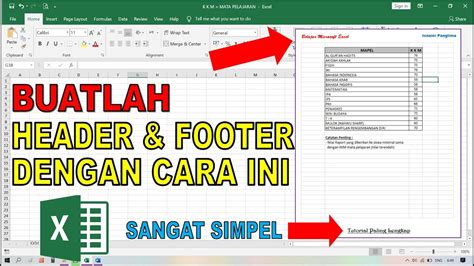 Cara Praktis Membuat Header And Footer Di Microsoft Excel Youtube