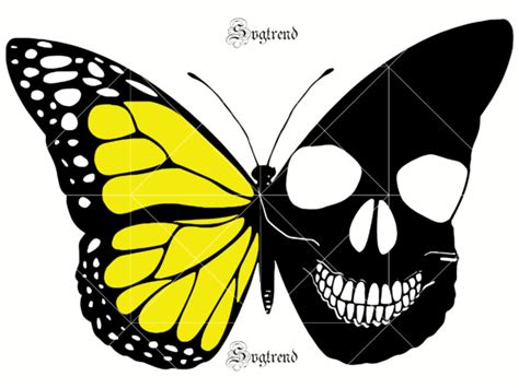 Halloween Skull On Butterfly Wings Svg Skull On Butterfly Wings