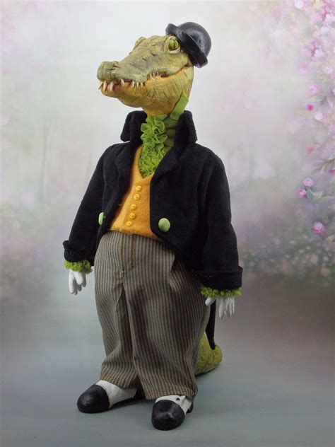 Handmade Crocodile Doll Alligator Sculpture Fantasy Animal A Etsy