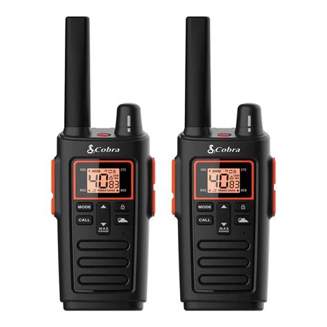 Cobra Frs 2 Way Radios In Black 2 Pack Rx380 The Home Depot