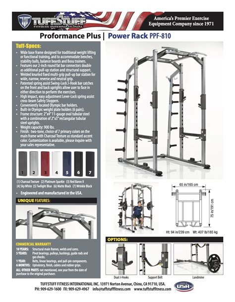 Proformance Plus Power Rack Ppf 810 Tuffstuff Fitness