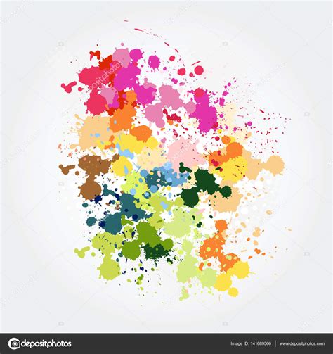 Colorful Paint Splashes Vector Illustration Stock Vector Image By
