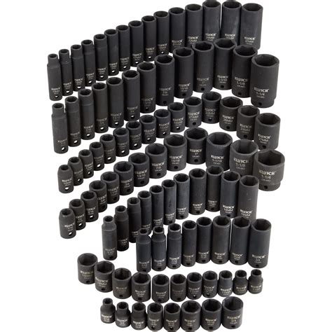 Klutch Impact Socket Set — 94 Pc 38in And 12in Drive Sae And Metric