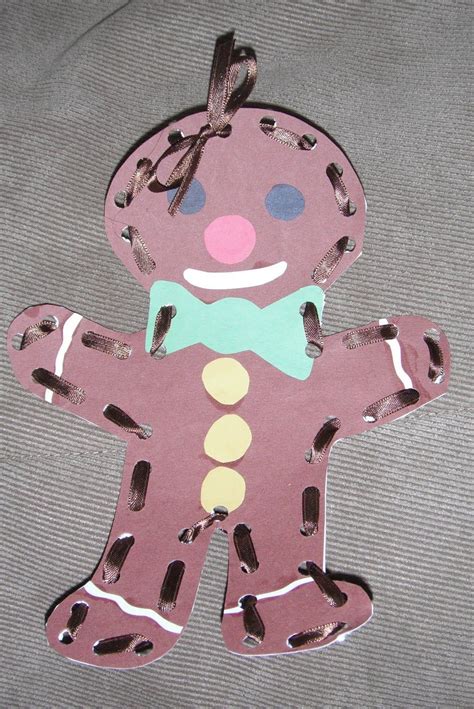 Gingerbread Lacing With Images Gingerbread Man Activities