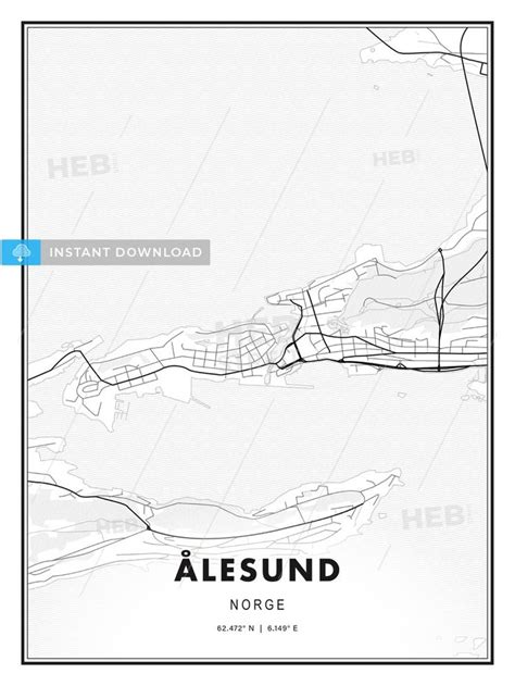 Lesund Norway Modern Print Template In Various Formats Hebstreits Sketches Print