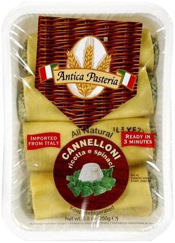 Antica Pasteria Spinach Ricotta Cannelloni Oz Nutrition