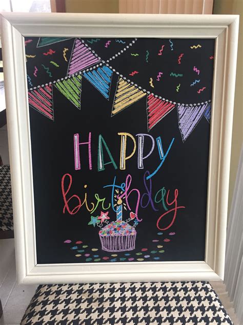 Kelmade Birthday Sign Inside Frame Birthday Chalkboard Art Happy