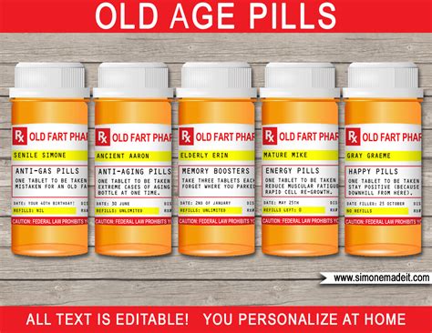 50th Birthday Pill Bottle Labels – Best Pictures and Decription