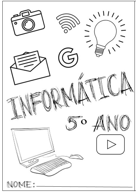Capa Para Caderno De Informática Libreta De Apuntes Caratulas Para