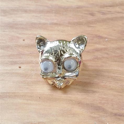 Vintage Brooch Googly Eyed Gold Kitty Cat Pin 50s Etsy Fashion