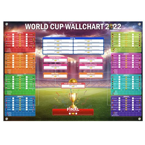 Buy World Cup 2022 Wallchart 70 X 110cm Qatar Football World Cup Wall