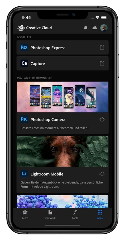 Creative Cloud mobile app