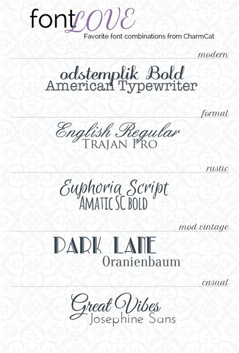 Five Great Free Font Combinations For Invitations Charmcat Creative