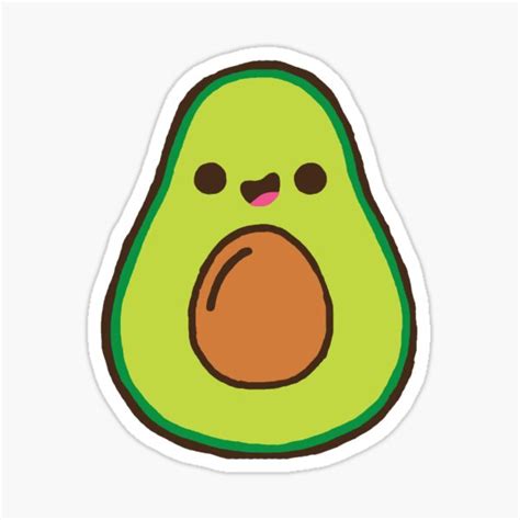 Avocado Sticker Sticker For Sale By Phoebelambb Redbubble