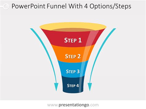 Funnel Diagram For Powerpoint With 4 Steps