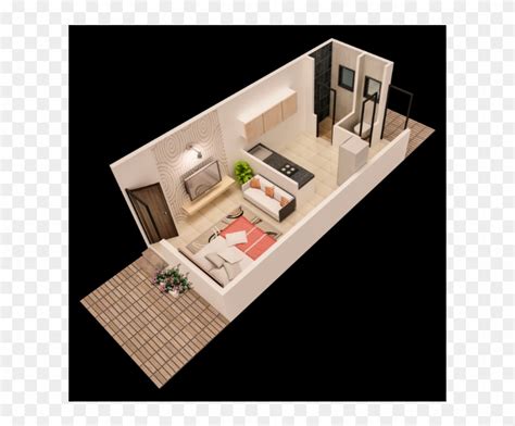 Kalpataru 1 Rk Plan 1 Rk Interior Design Hd Png Download 900x615