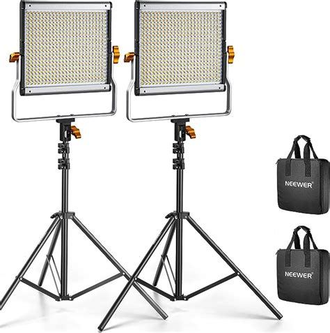 Neewer 2 Packs Dimmable Bi Color 480 Led Video Light And Stand Lighting