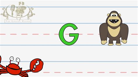 Write the letter G  Alphabet Writing lesson for children  The Singing