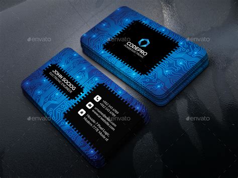 An electronic business card displays contact information similar to a paper business card. Electronic Business Card by -axnorpix | GraphicRiver