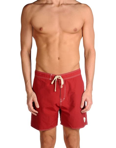 Lyst Saturdays Nyc Swimming Trunks In Red For Men
