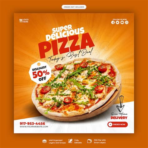 Free Psd Food Menu And Delicious Pizza Social Media Banner Template