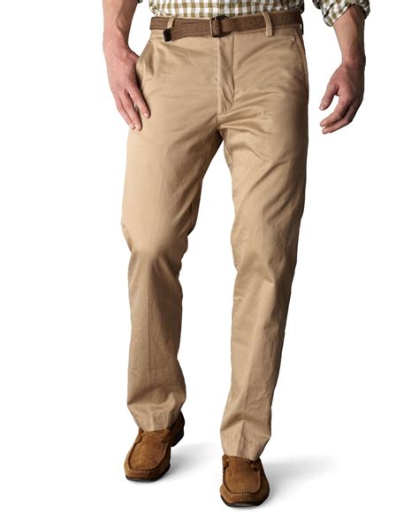 Dockers Signature Khaki Slim Fit Flat Front Pants In Natural For Men British Khaki Save