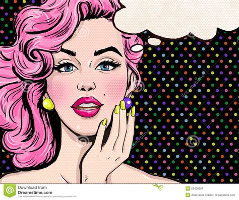 Pop Art Illustration Of Girl With The Speech Bubblepop