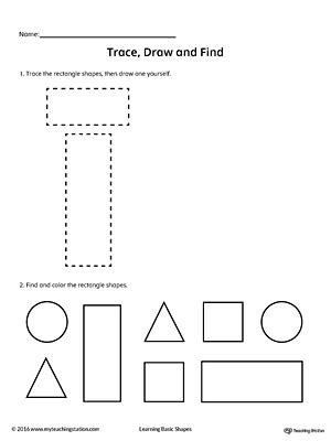 Trace, Draw and Find: Rectangle Shape | MyTeachingStation.com