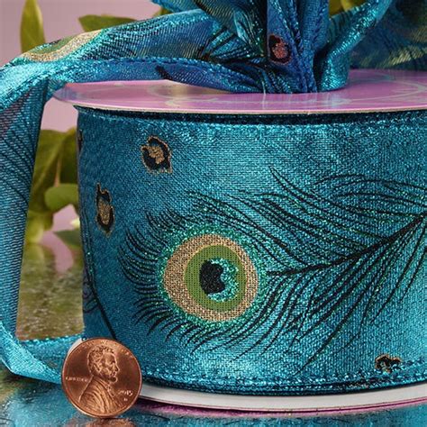 Items Similar To Peacock Ribbon Sheer Peacock Ribbon Wired Peacock