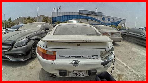 Abandoned old sport car Porsche 928 S4 in Dubai. UAE old ...