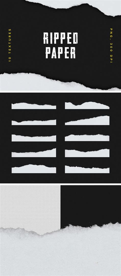 Ripped Paper Texture Set | Tekstur kertas, Inspirasi desain grafis