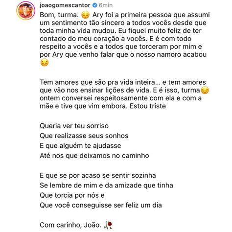 Closer Brasil on Twitter FAMOSOS João Gomes anuncia o fim do namoro