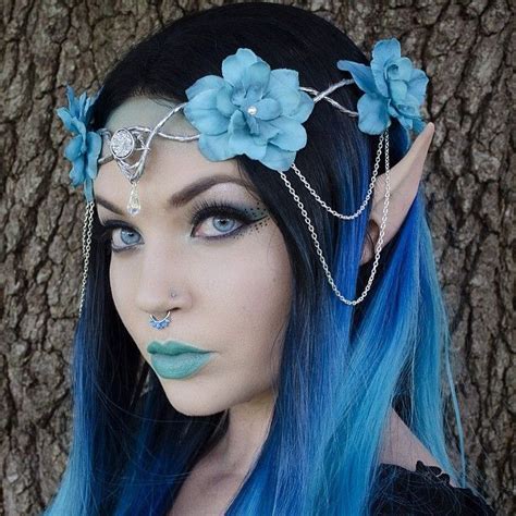 Loadream sk8 the infinity adam cosplay wig short blue curly hair with bangs anime wigs for men boy halloween party gift (blue, adam wigs) $15.99 $ 15. Blue elf | Fairy makeup, Elf costume, Fairy costume