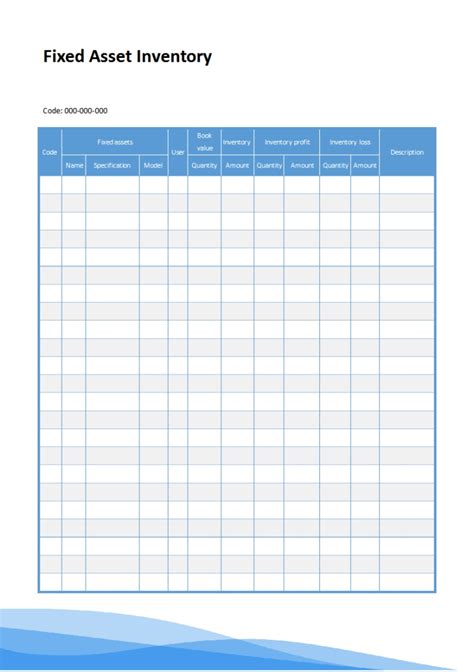 Fixed Asset Inventory Template Master Template