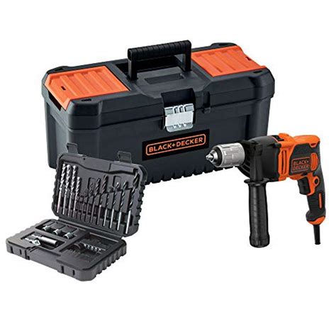 Mit einer black & decker schlagbohrmaschine kannst du löcher in holz, gips, metall, stein und leichtbeton bohren sowie farbe, kleber oder mörtel mischen. Black und Decker Werkzeugkoffer • Testsieger • Vergleich ...