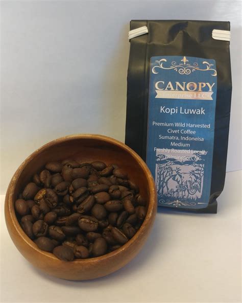 Kopi Luwak Coffee 4 oz Wild Harvested Roast Canopy Botanicals