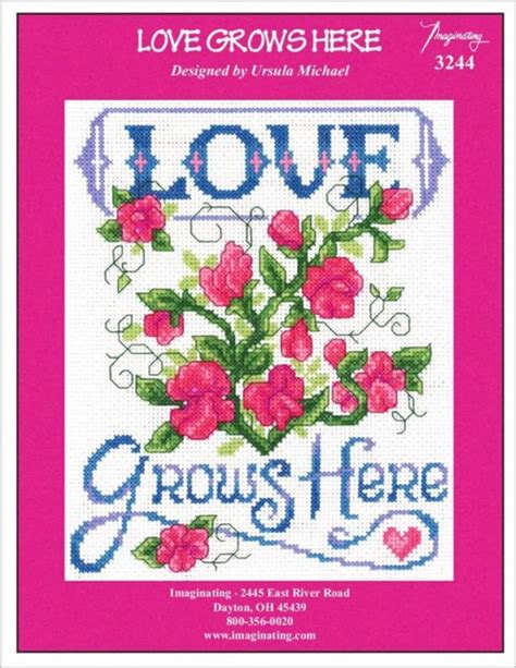 Love Grows Here Cross Stitch Pattern Embroidery Patterns By Imaginating