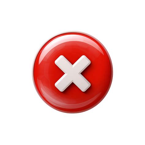 Red X Button Icon Sticker Clipart 24780349 Png
