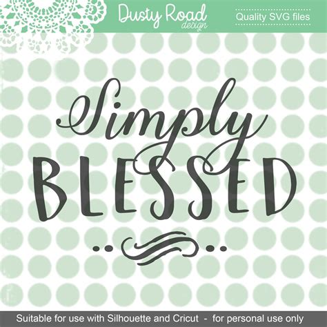 Simply Blessed Svg And Png Cut File Cricut Explore And Etsy