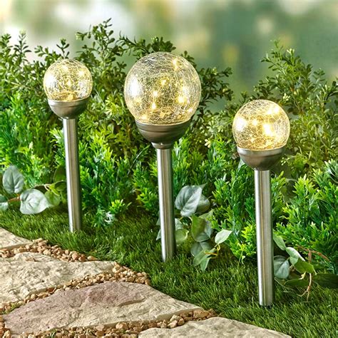 Solar Crackle Ball Stake Lights The Lakeside Collection