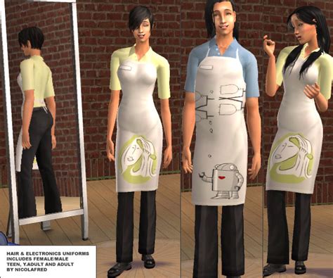 Mod The Sims Hair Salon And Electronic Store Outfits By Nicolafred