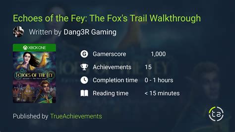 Echoes Of The Fey The Foxs Trail Walkthrough