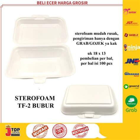 Bungkus Kotak Makanan Lunch Box Gabus Sterofoam Styrofoam Tf Tf Bubur Per Bal Isi Pcs