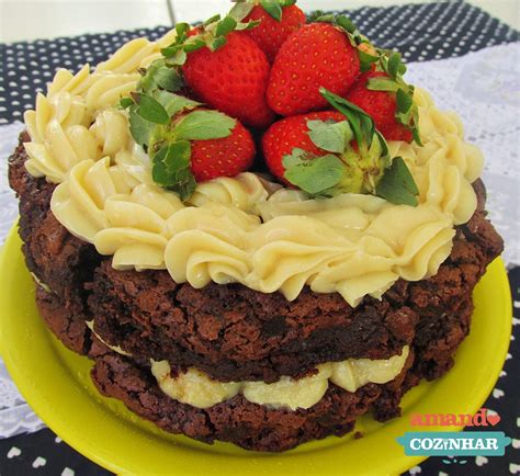 Naked Cake De Brownie Amando Cozinhar