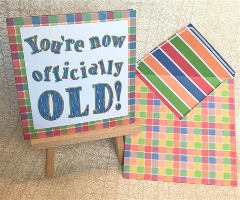 Now Youre Officially Old Handmade Birthday Card 7 Inch Square With