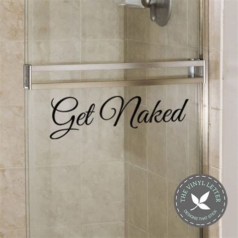 Get Naked Script Vinyl Wall Bathroom Decal Etsy