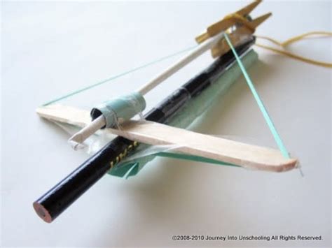 Miniature Crossbow Built From Office Junk Make
