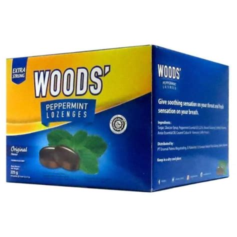 Promo Woods Peppermint Lozenges Extra Strong Original 1 Box 15 Sachet